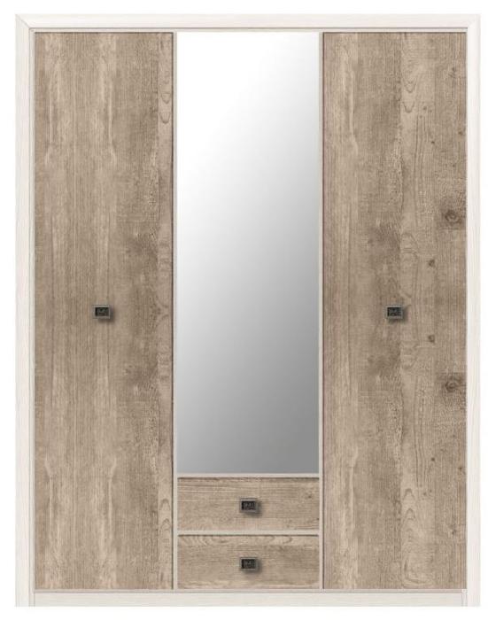 Шкаф Коен SZF3D2S (164) трехдверный (ясень снежный, ясень снежный-сосна натуральная,(Black Red White (БРВ)))