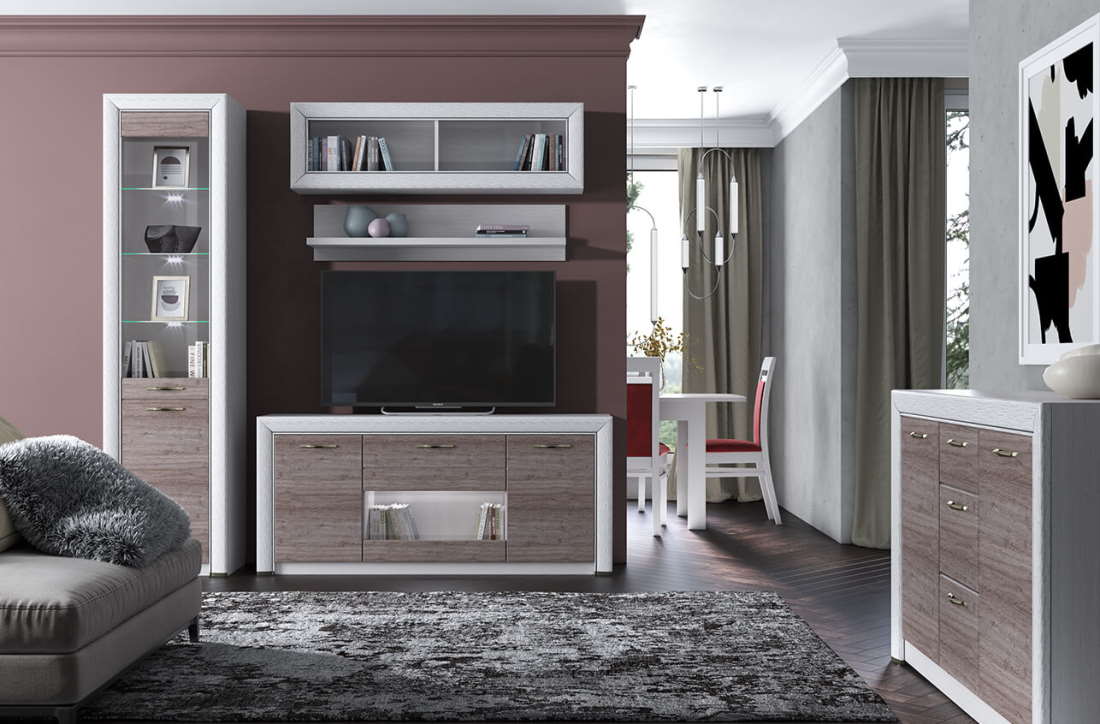 Фото Тумба RTV 1V2D1S Оливия (Olivia) от производителя Анрэкс в Нижнегорске по цене 18 710 ₽