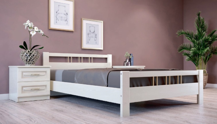 Фото Кровать двуспальная Вероника-3 (СМ 140х200) без основания с универсальными царгами от производителя Браво-мебель в Нижнегорске по цене 13 070 ₽