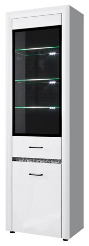Фото Шкаф с витриной 1V1D ВайтБлек (WhitBlack) от производителя Анрэкс в Нижнегорске по цене 25 140 ₽
