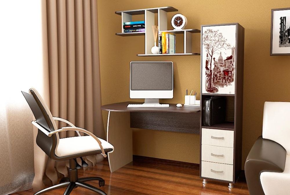 Фото Стол компьютерный Гимназист(М) (с полкой) от производителя ТриЯ в Нижнегорске по цене 15&nbsp;510 ₽