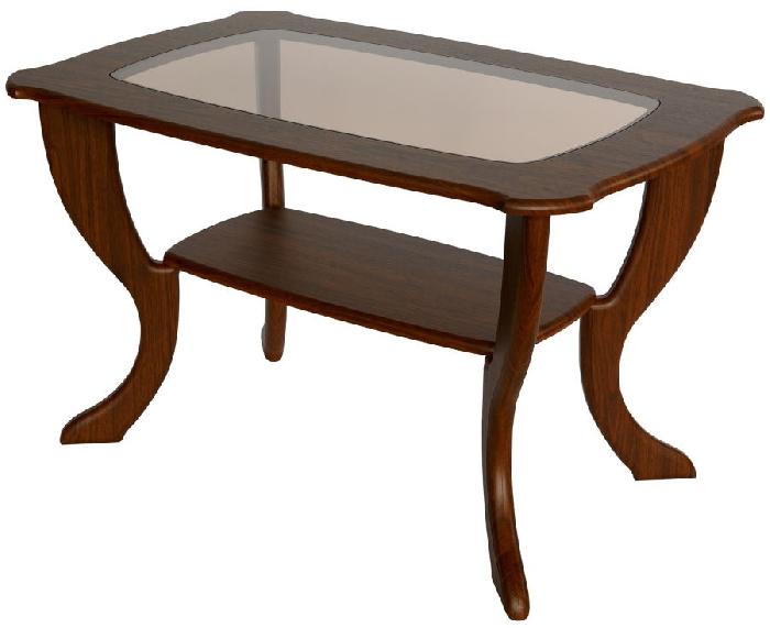 Стол журнальный Маэстро (стекло) СЖС-01 (мдф, мдф-стекло-орех-прозрачное,  орех (Калифорния) )