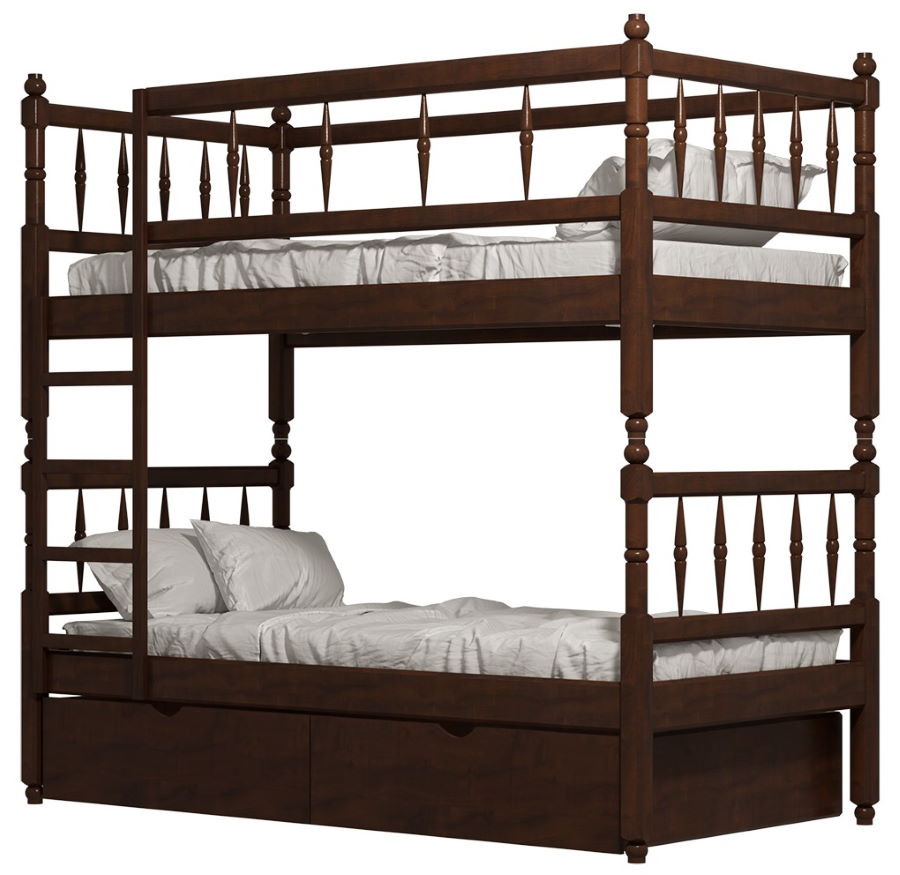 Фото Кровать двухъярусная №2 (СМ 80х190) с основанием от производителя Фант-мебель в Нижнегорске по цене 37&nbsp;680 ₽