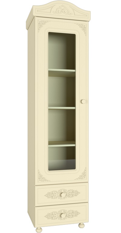 Фото Шкаф-пенал со стеклом Ассоль плюс АС-1  от производителя Компасс в Нижнегорске по цене 27&nbsp;850 ₽