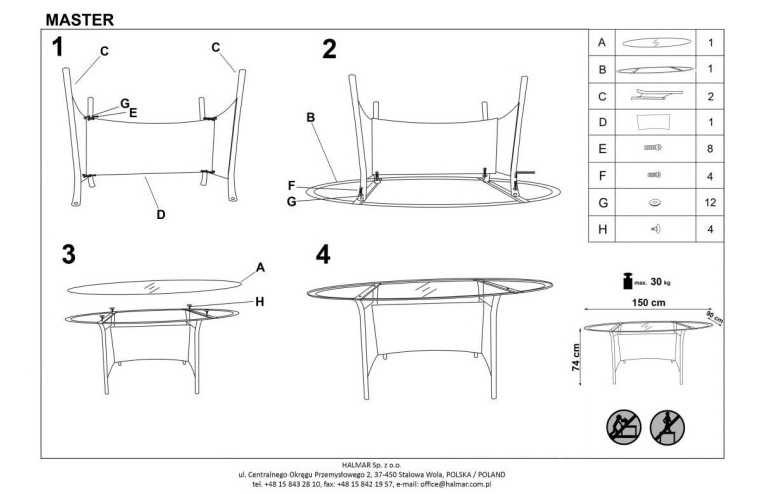 Фото Стол обеденный Halmar Master от производителя Halmar  в Нижнегорске по цене 23 260 ₽