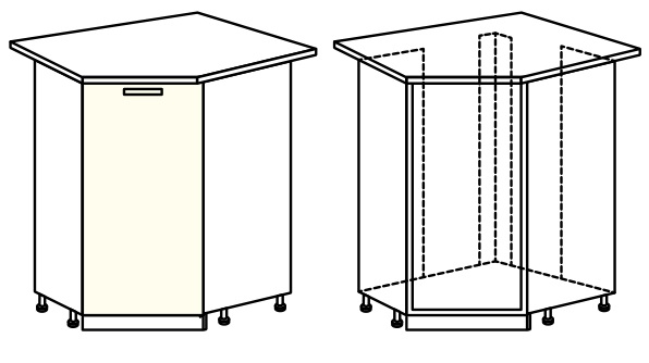 Фото Кухня Диана-4 (ЛДСП) шкаф-стол 860 (ШНУ-1) от производителя Фант-мебель в Нижнегорске по цене 2 960 ₽