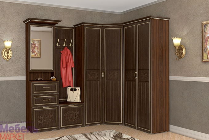 Фото Шкаф угловой с зеркалом Виктория (440) от производителя Мебель Маркет в Нижнегорске по цене 16 010 ₽