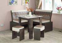 Кухонная лавка Кантри мини (венге, кожзам темно-коричневый №725 (ТриЯ) ) в Нижнегорске от производителя 