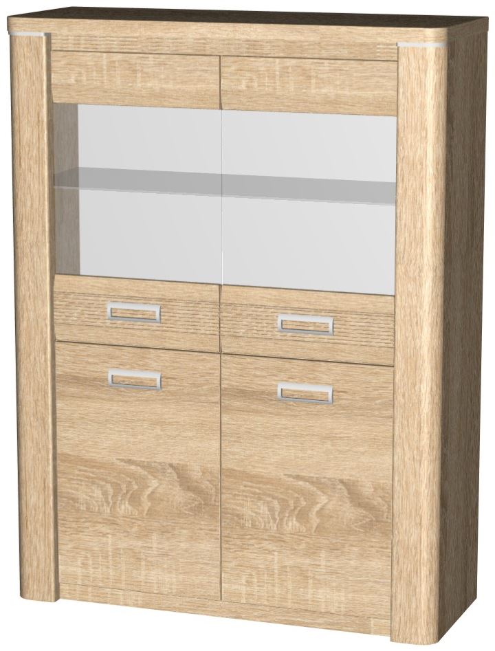 Фото Пенал со стеклом низкий Магнолия ГМ-05 от производителя СБК в Нижнегорске по цене 25&nbsp;330 ₽