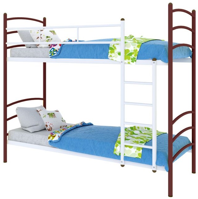 Кровать двухъярусная Милана Duo (СМ 80х200) трубка металл ( 80х200 , металл , медная шагрень , без подъемного мех. , без ящиков , без матраса (Милсон) )