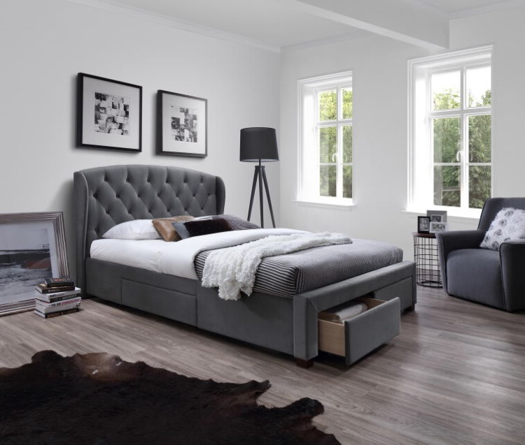 Фото Кровать двуспальная Halmar Sabrina (СМ 160х200) c ортопедическим основанием от производителя Halmar  в Нижнегорске по цене 71&nbsp;530 ₽