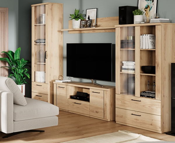 Фото Шкаф с витриной 1V2S Дорсет (Doorset) от производителя Анрэкс в Нижнегорске по цене 16 980 ₽