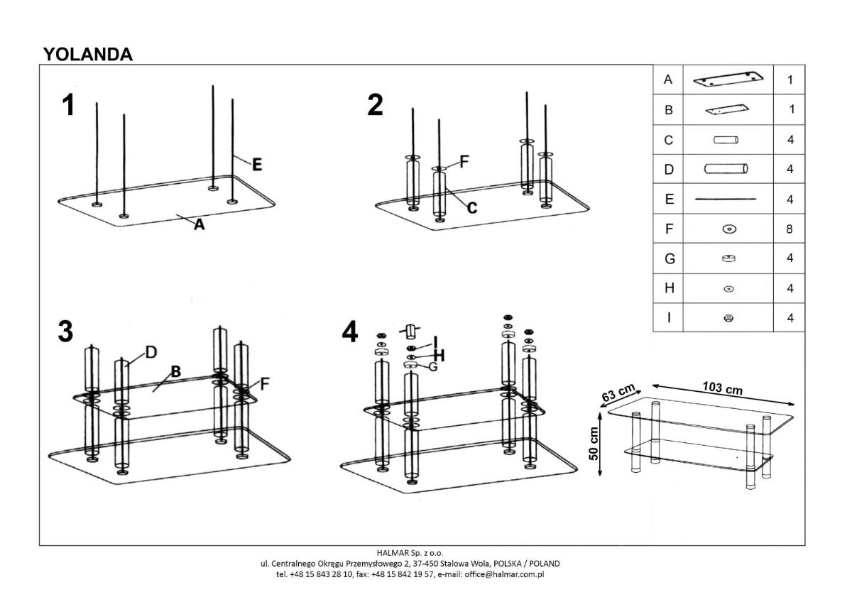 Фото Стол журнальный Halmar Yolanda от производителя Halmar  в Нижнегорске по цене 9 170 ₽