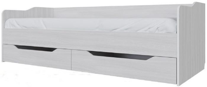 Диван-кровать детская №1 (СМ 90х200) ( 90х200 , ЛДСП , ясень анкор светлый , без подъемного мех. , ящики в комплекте , без матраса (SV-мебель) )