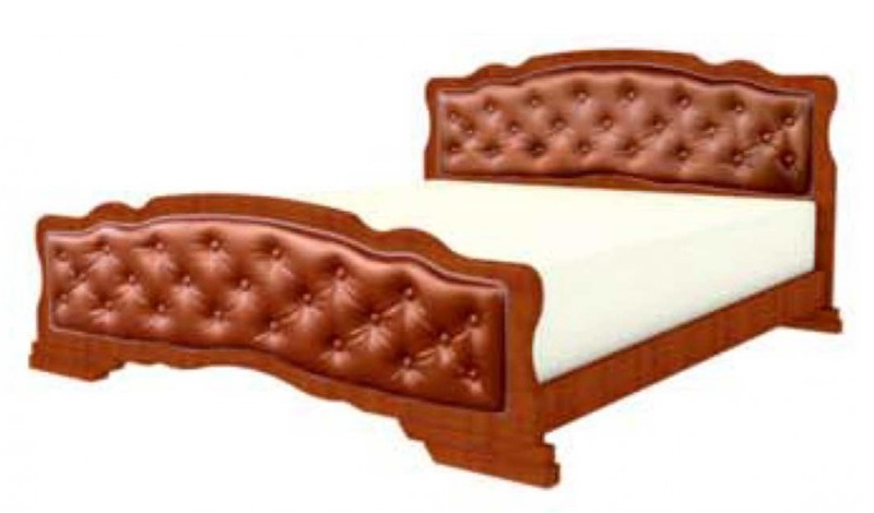 Фото Кровать двуспальная Карина-10 (СМ 140х200) с элементами экокожи, без основания с универсальными царг от производителя Браво-мебель в Нижнегорске по цене 18 720 ₽