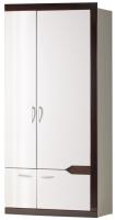 Шкаф Ронда 318 (100) двухдверный (белый, белый глянец-венге,(Яна)) в Нижнегорске от производителя 