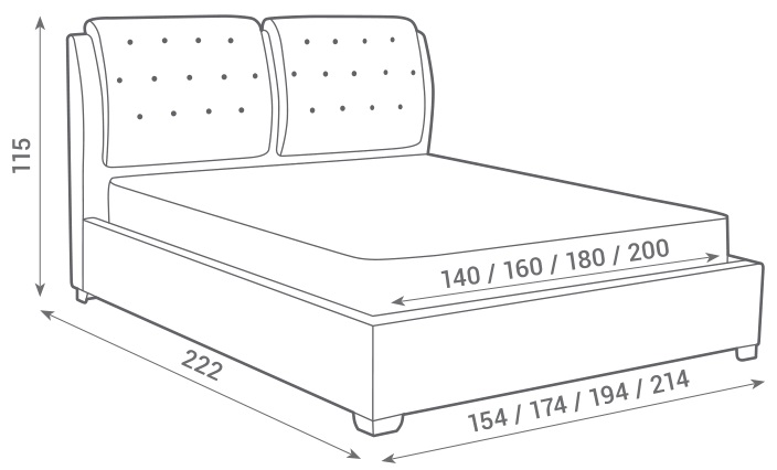 Фото Кровать двуспальная Sophia (СМ 160х200) с основанием от производителя Вега в Нижнегорске по цене 45 290 ₽