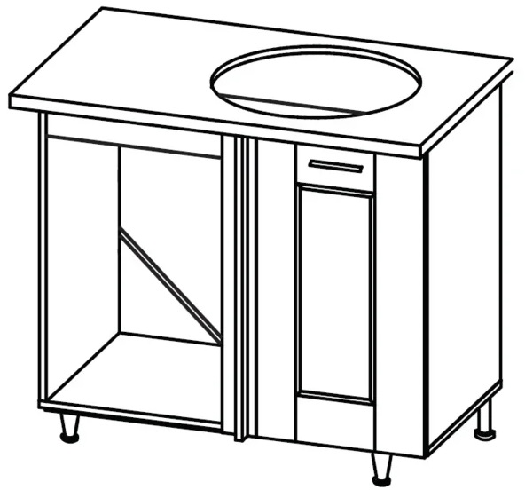Фото Кухня Селена К-78 стол-мойка угловая 1000 правая в Нижнегорске по цене 3 630 ₽ от производителя Глория (Ставрополь Мебель), код товара 2000001924990 шт Фото Кухня Селена К-78 стол-мойка угловая 1000 правая от производителя Ставрополь Мебель в Нижнегорске по цене 3 630 ₽