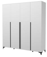 Шкаф Брента ШР-4 (200) четырехдверный (белый снег, лак белый ,(Браво-мебель)) в Нижнегорске от производителя 