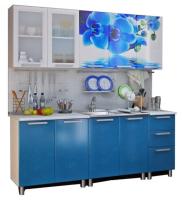 Кухня Люкс Лазурь (2,0) (серый, фотопечать-лазурное небо,(БТС)) в Нижнегорске от производителя 