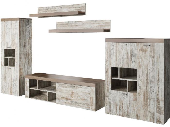 Стенка typ 10 Amy (canyon white pine-сонома трюфель, canyon white pine,(Helvetia))