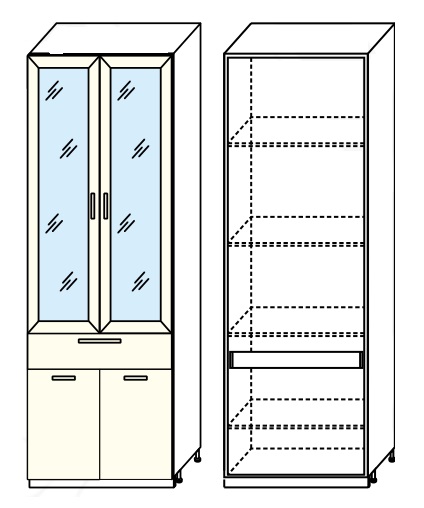 Фото Кухня Диана-4 (ЛДСП) шкаф 800 (ШП-2) от производителя Фант-мебель в Нижнегорске по цене 11 530 ₽