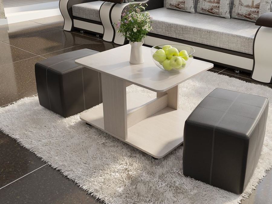 Фото Стол журнальный Капри с пуфиками от производителя ТриЯ в Нижнегорске по цене 9&nbsp;160 ₽