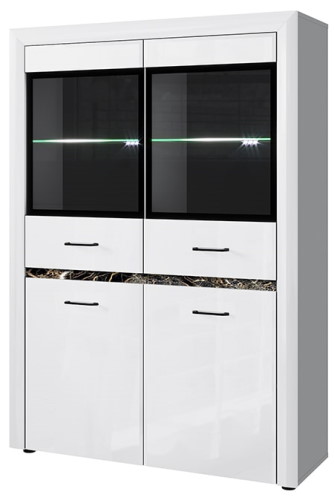 Фото Шкаф с витриной 2V2D ВайтБлек (WhitBlack) от производителя Анрэкс в Нижнегорске по цене 33 870 ₽