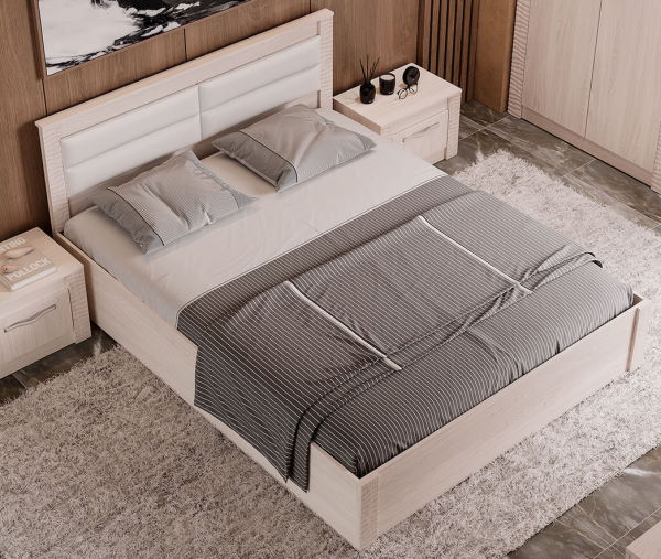 Фото Кровать двуспальная Монако КР-16 (СМ 160х200) с основанием (Мебелони) от производителя Мебелони в Нижнегорске по цене 11 850 ₽