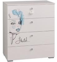 Комод Гламур  (белый-белый глянец (Мебельсон) ) в Нижнегорске от производителя 