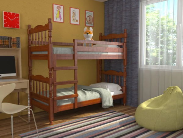 Фото Кровать 2-х ярусная Соня (СМ 80х189) с односторонними матрасами и выдвижными ящиками от производителя Браво-мебель в Нижнегорске по цене 46&nbsp;380 ₽