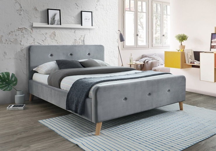 Фото Кровать двуспальная Signal Malmo Velvet (СМ 160х200) c ортопедическим основанием от производителя Signal в Нижнегорске по цене 66&nbsp;980 ₽