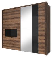 Шкаф-купе-2D typ 19 Indira (2 двери) (Материал дверей:МДФ-стекло-зеркало, цвет дверей:дуб монастери-черное, цвет каркаса:дуб монастери (Helvetia) ) в Нижнегорске от производителя 