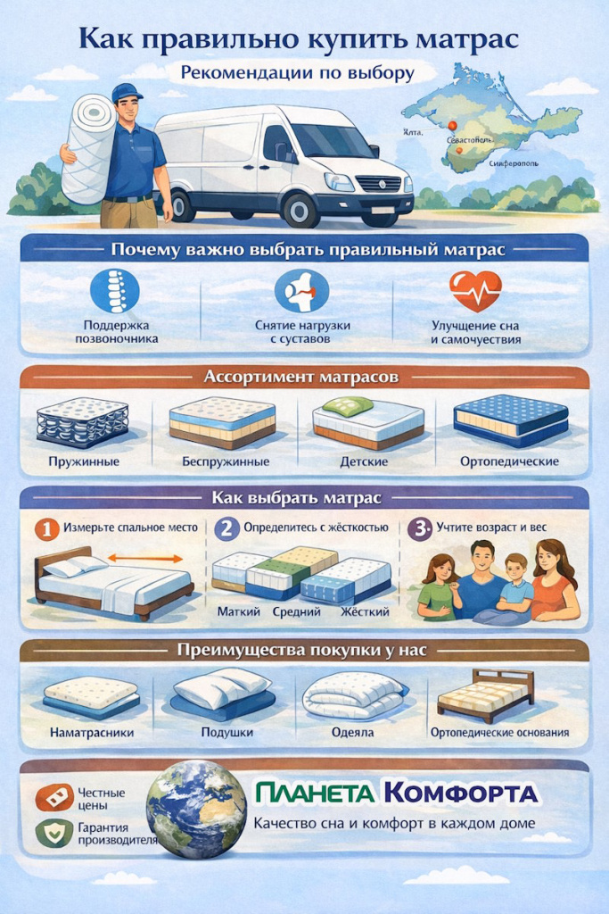 Как купить матрас в интернет магазине Планета Комфорта Нижнегорский