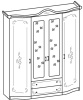 Фото Шкаф Сильвия (190) четырехдверный от производителя Ставрополь Мебель в Нижнегорске по цене 32&nbsp;170 ₽